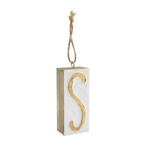 Mud Pie Initial Block Ornaments - Eden Lifestyle
