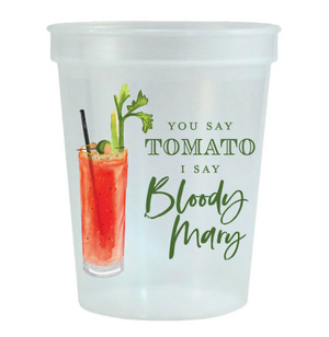 You Say Tomato I say Bloody Mary Stadium Cups- Set of 6 - Eden Lifestyle