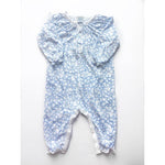 Feather Baby, Baby Girl Apparel - Rompers,  Blue Floral Romper