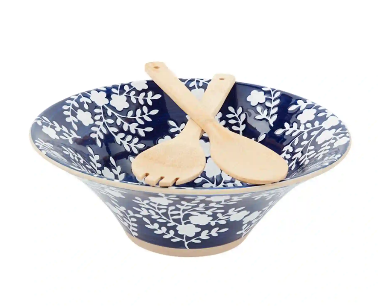 Mud Pie Blue Indigo Serving Bowl Set - Eden Lifestyle