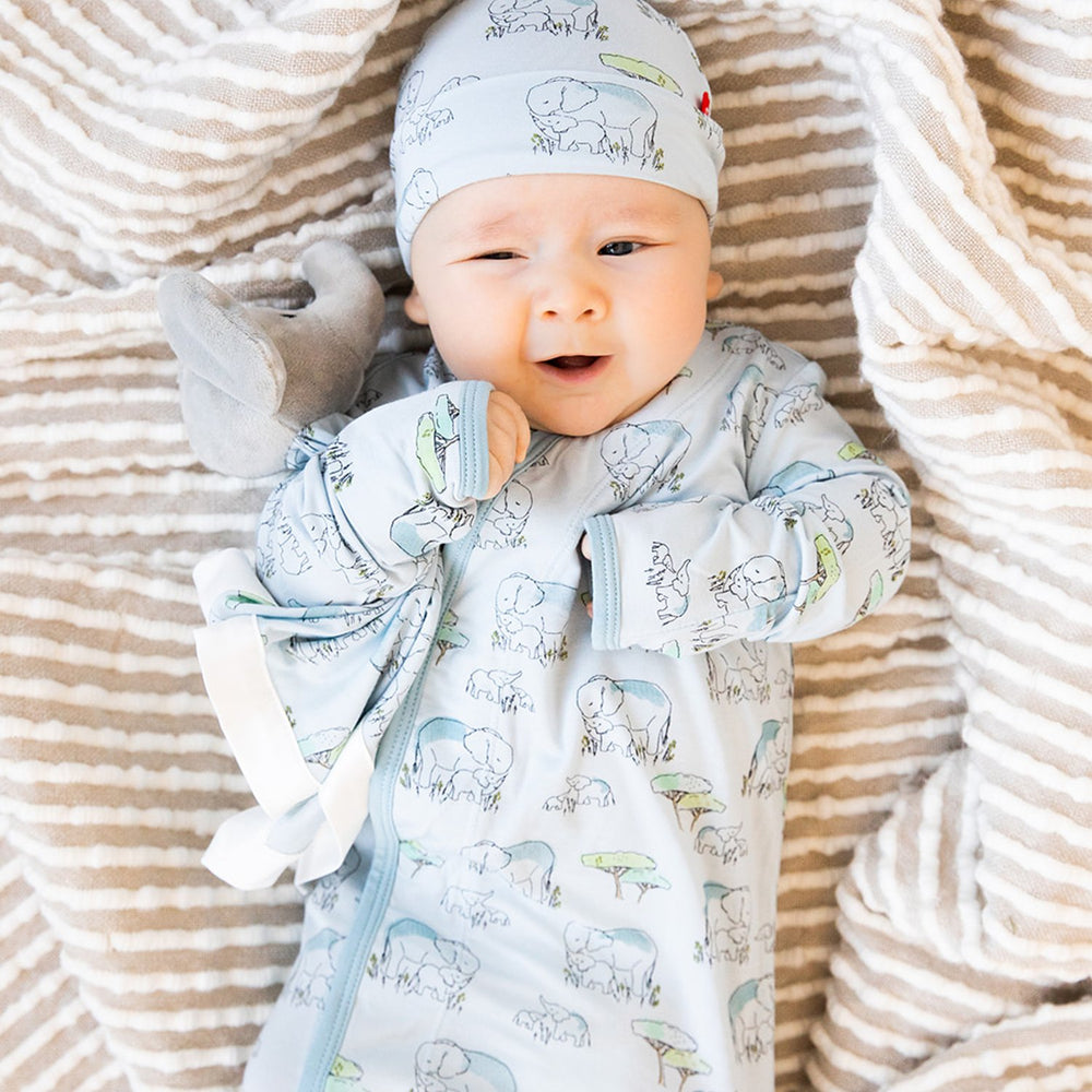 Magnetic Me by Magnificent Baby Blue Love You a Ton Modal Magnetic Sack Gown & Hat Set - Eden Lifestyle