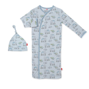 Magnetic Me by Magnificent Baby Blue Love You a Ton Modal Magnetic Sack Gown & Hat Set - Eden Lifestyle