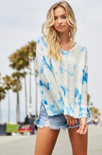 Eden Lifestyle, Women - Shirts & Tops,  Blue Tie Dye Top