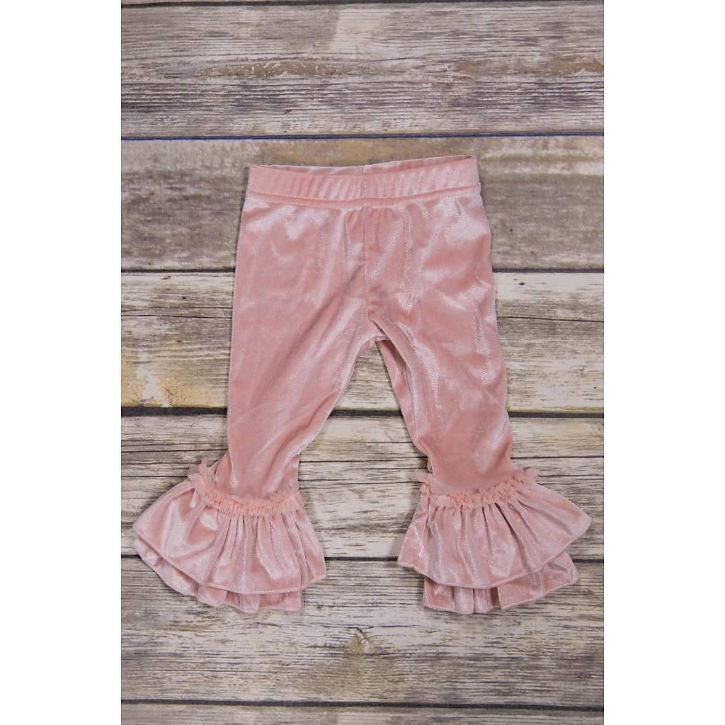 Calla Lily, Girl - Leggings,  Blush Velvet Leggings