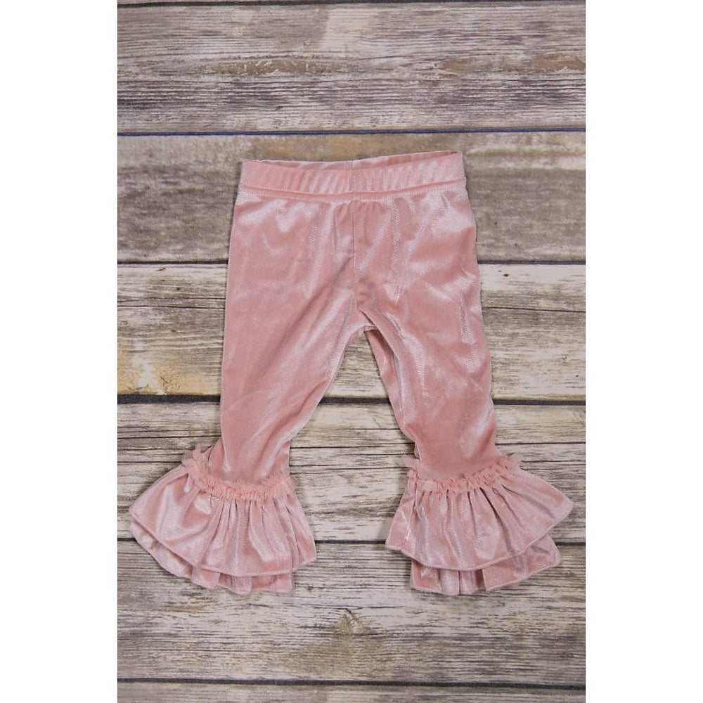 Calla Lily, Girl - Leggings,  Blush Velvet Leggings