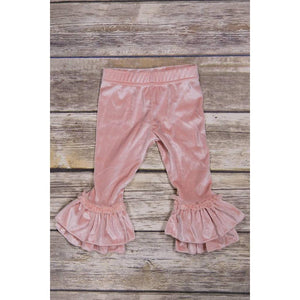 Calla Lily, Girl - Leggings,  Blush Velvet Leggings