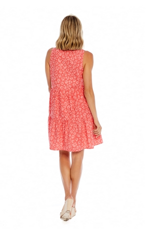 Mud Pie Brekke Coral Leopard Dress - Eden Lifestyle