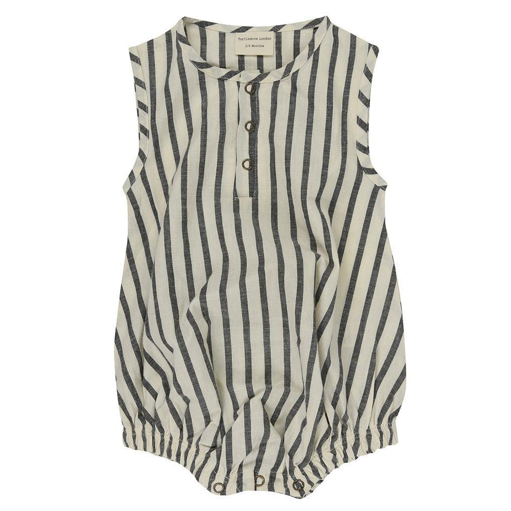 Turtledove London, Baby Boy Apparel - One-Pieces,  Turtledove London Stripe Woven Bubble Romper