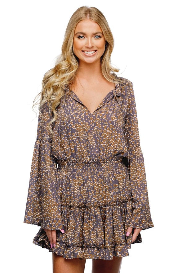 Buddy Love, Women - Dresses,  Zozo Elastic Waist Ruffle Bottom Mini Dress - Moss