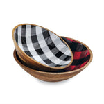Mud Pie, Home - Serving,  Mud Pie - Buffalo Check Wooden Bowl Set