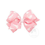 Wee Ones, Accessories - Bows & Headbands,  Small Bunny Print Stitched Edge Bow