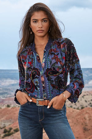 Johnny Was CLARA BURNOUT LEDA BUTTON DOWN - Eden Lifestyle