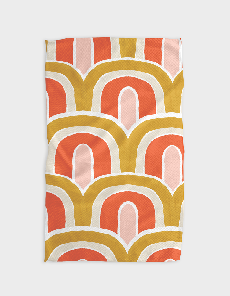 Geometry Gold Bows Kitchen Tea Towel - Eden Lifestyle