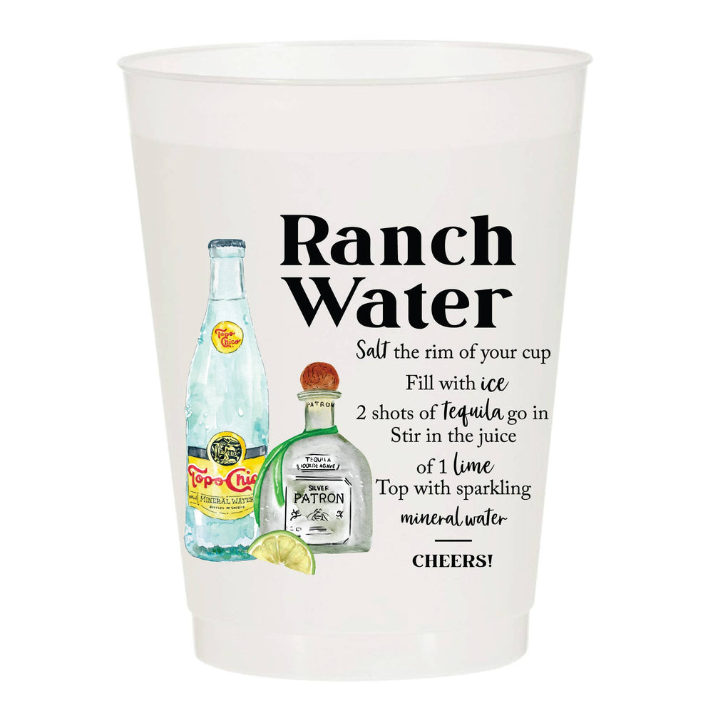 Ranch Water Recipe - Reusable Cups - Set of 10 - Eden Lifestyle
