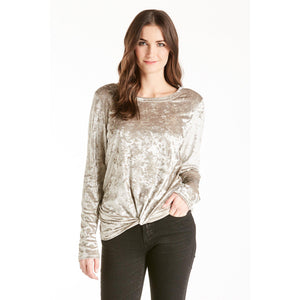 Eden Lifestyle, Women - Shirts & Tops,  Jill Front Knot Velvet Top