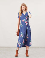 Joules, Women - Dresses,  JOULES - CALLIE PRINT WRAP DRESS WITH ANGLED POCKETS FLORAL BLUE