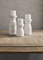 Mud Pie White Washed Candleholder - Eden Lifestyle