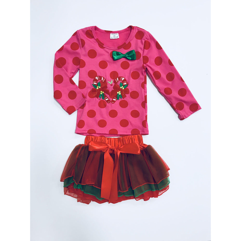 Eden Lifestyle, Baby Girl Apparel - Outfit Sets,  Candy Cane Set