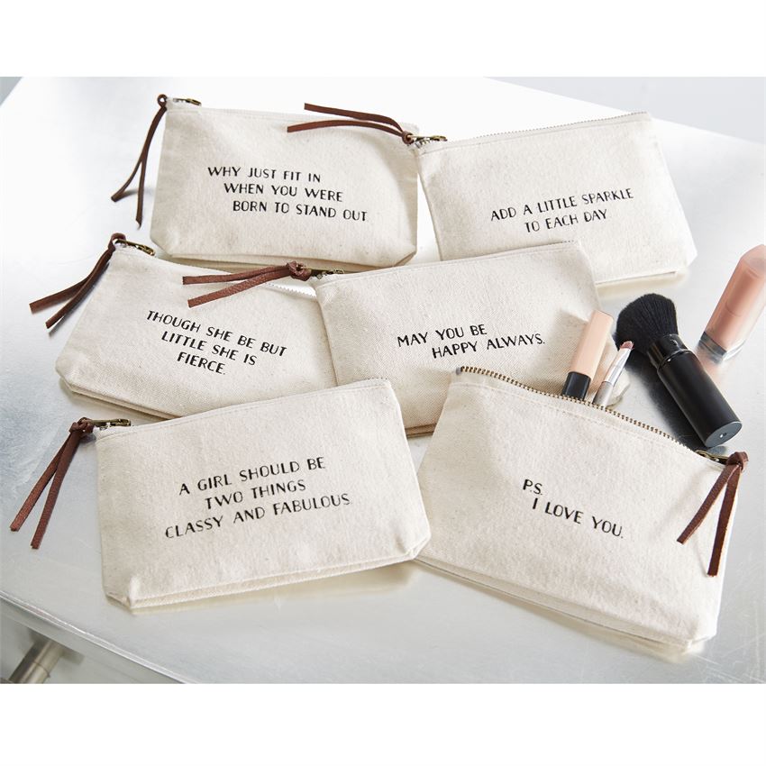 Mud Pie, Gifts - Beauty & Wellness,  Mud Pie - Canvas Makeup Bags