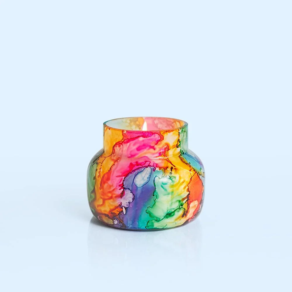 capri BLUE Volcano Rainbow Watercolor Petite Jar, 8 oz - Eden Lifestyle