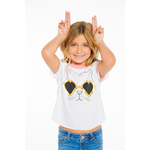 Chaser, Girl - Tees,  Chaser Girls Cat Sunnies Tee