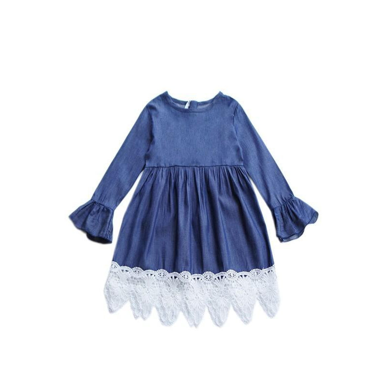 Eden Lifestyle, Baby Girl Apparel - Dresses,  Chambray Belle Sleeve Dress