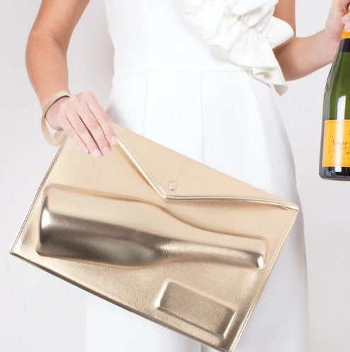 Eden Lifestyle, Gifts - Other,  Large 3D Champagne Pouch- Gold
