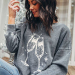 Friday + Saturday, Women - Loungewear,  Champagne Toast Campus Crew Pullover