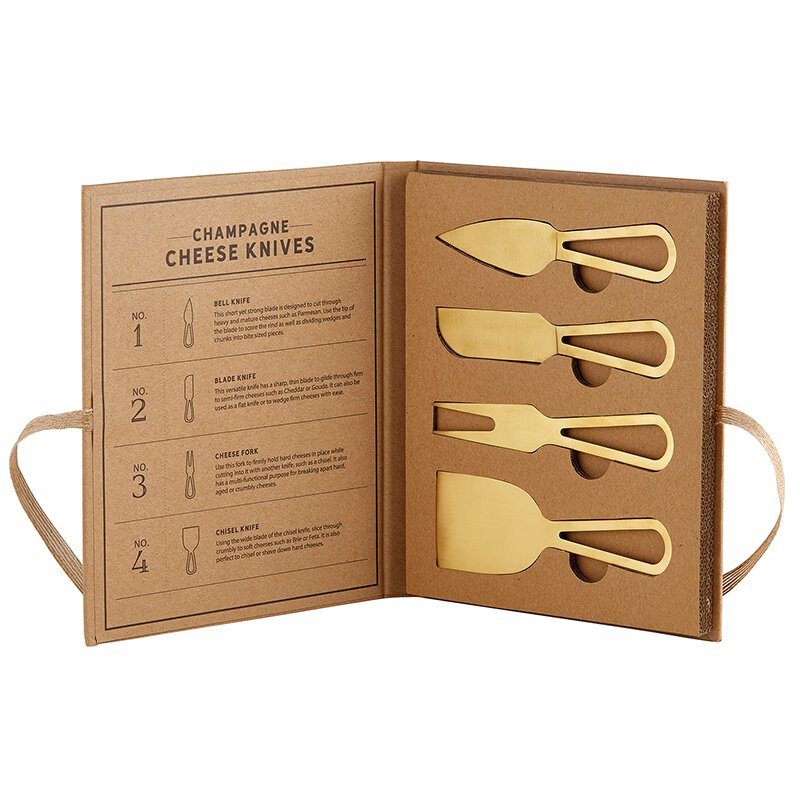 Champagne Gold Cheese Knives Set