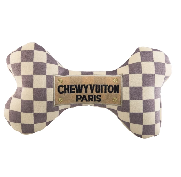 Haute Diggity Dog, Home - Pet,  Dog Plush Toy - Checker Chewy Vuiton Bone Toy