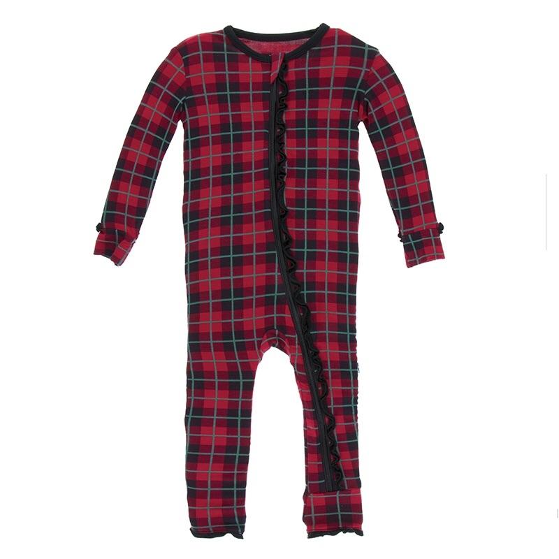 KicKee Pants, Baby Girl Apparel - Rompers,  KicKee Pants - Christmas Plaid Girl's Romper