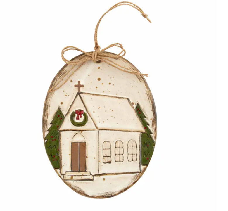 Stoneware Church Ornament - Eden Lifestyle