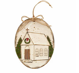 Stoneware Church Ornament - Eden Lifestyle