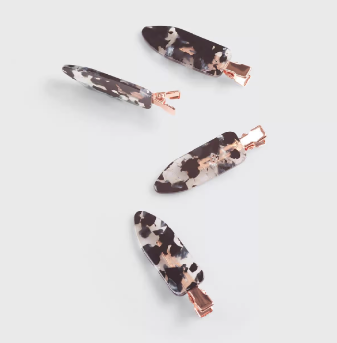 Creaseless Clips 4pc Set - Black Terrazzo - Eden Lifestyle