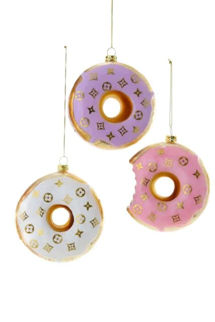 Fashion Donut Glass Ornament - Eden Lifestyle