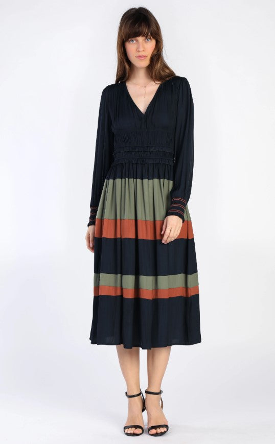 Current Air, Women - Dresses,  Color Block Long Sleeve Dress