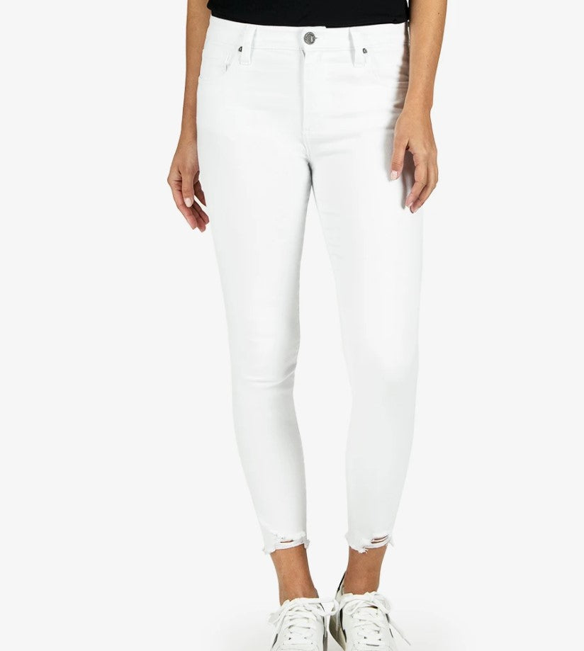 KUT from the Kloth, Women - Denim,  Kut from the Kloth Connie High Rise Ankle Skinny (Optic White)