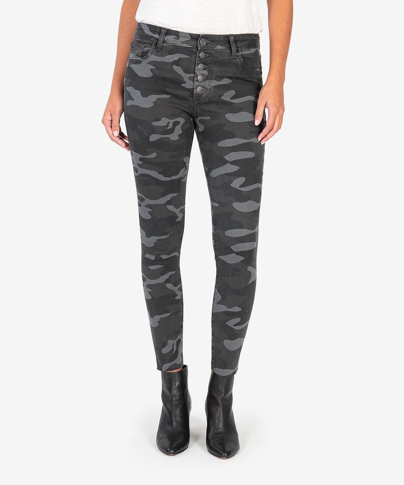 KUT from the Kloth, Women - Denim,  KUT from the Kloth | CONNIE HIGH RISE SLIM FIT ANKLE SKINNY (BLACK/GREY)