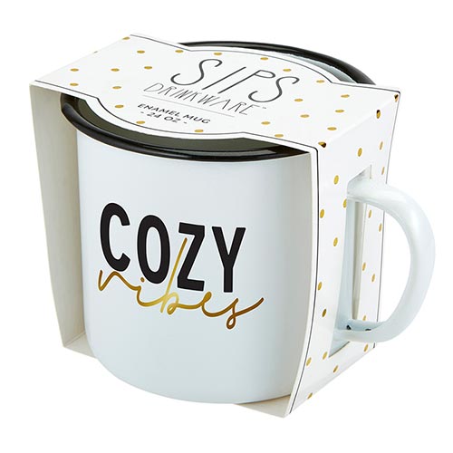 Eden Lifestyle, Home - Drinkware,  Cozy Vibes Enamel Mug