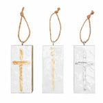 Mud Pie Cross & Angel Block Ornaments - Eden Lifestyle