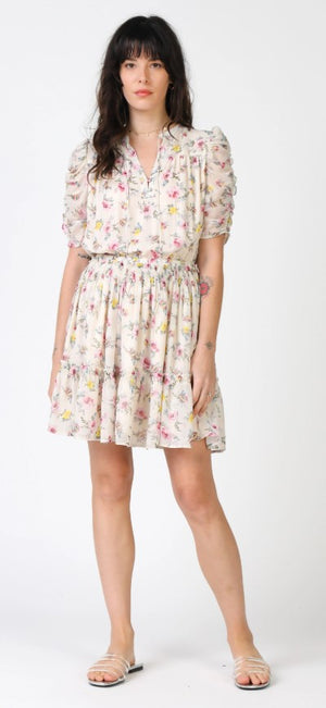 Current Air, Women - Dresses,  Ruched Sleeve Floral Dress