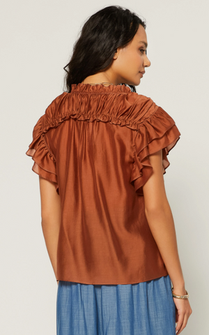 Ruched Back Yoke Blouse - Eden Lifestyle