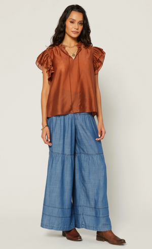 Ruched Back Yoke Blouse - Eden Lifestyle