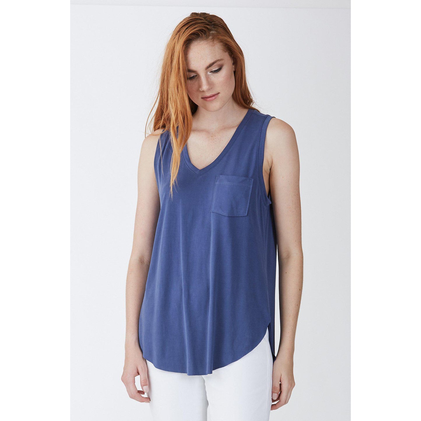 Another Love, Women - Shirts & Tops,  Esther Dark Denim Tank