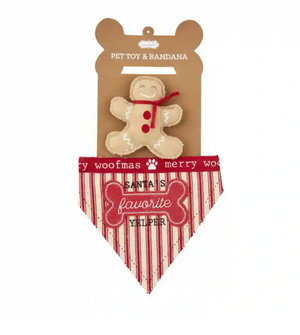 Mud Pie Dear Santa Dog Bandana and Toy Set - Eden Lifestyle