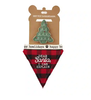 Mud Pie Dear Santa Dog Bandana and Toy Set - Eden Lifestyle