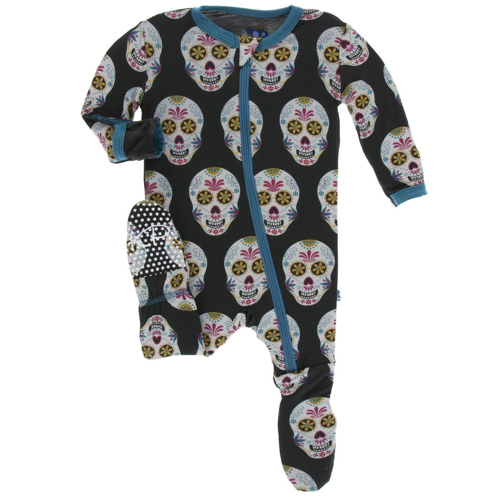 KicKee Pants, Baby Girl Apparel - One-Pieces,  KicKee Pants - Footie w/Zipper Dia De Los Muertos