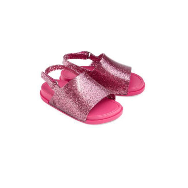 Mini Melissa, Shoes - Girl,  Mini Melissa Beach Slide Sandal Pink Glitter