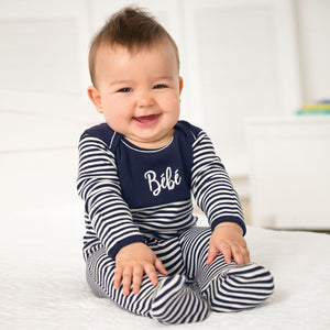 Jojo Maman Bebe, Baby Boy Apparel - One-Pieces,  Breton Bebe Footie