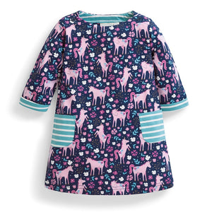 Jojo Maman Bebe, Baby Girl Apparel - Dresses,  Jojo Maman Bebe Unicorn Print A-Line Dress